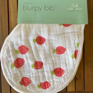 Aden + Anais Organic Burpy Bibs with strawberries and dots